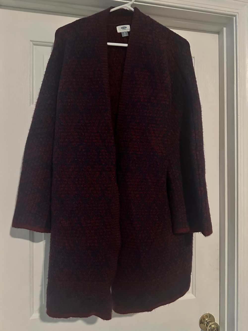 Old Navy Burgundy Open-Front Long Cardigan